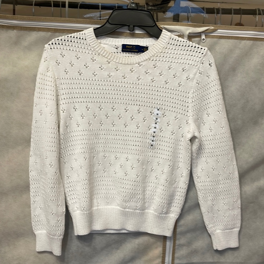 White Polo Ralph Lauren Cotton White Sweater, various sizes